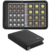 Coin Collection Book for Collector 260 Pockets Fireproof | Coin Collection Holder Album,Coin Collection Organizer Storage Box Case Album for 20/25/ 27/30/ 38mm Coins,Black
