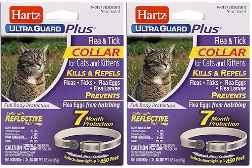 Hartz UltraGuard Plus Reflective Flea & Tick Collar for Cats and Kittens (Pack of 2)