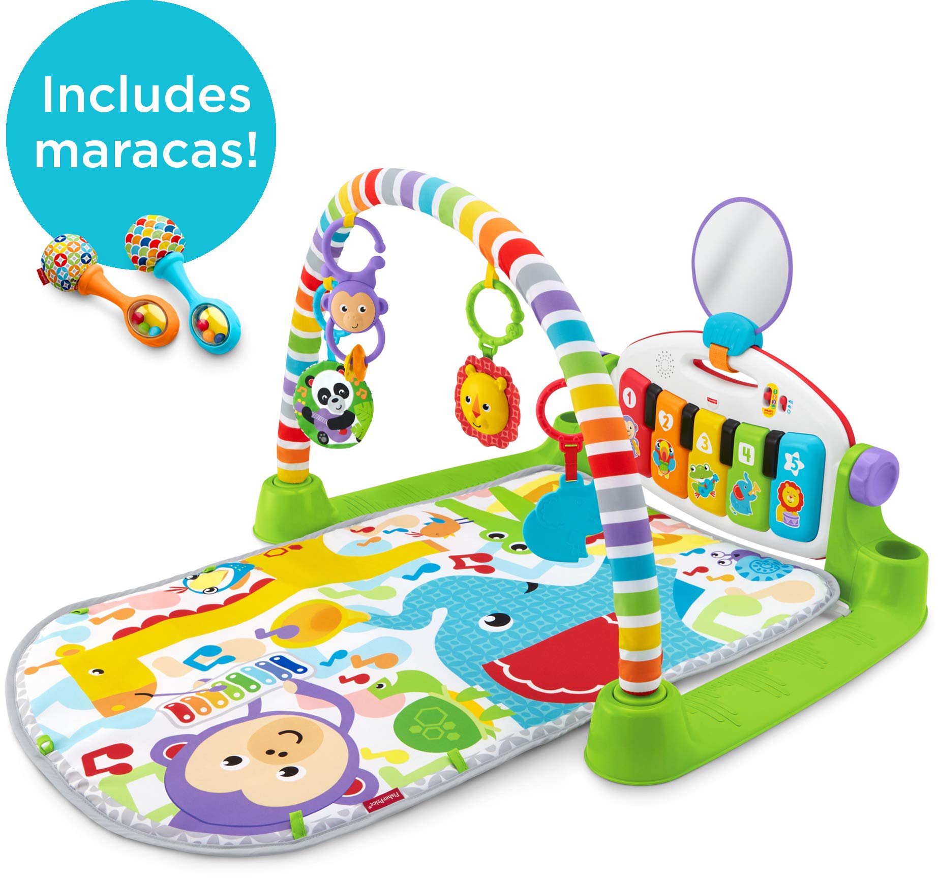 Fisher-Price Deluxe Kick & Play Piano Gym & Maracas [Amazon Exclusive]