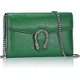 KOPNUR Women's Snake Print Crossbody and Chain Purse - Leather Satchel Bag Evening Clutch Handbag Shoulder Bag