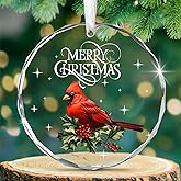 AXIARA Cardinal Christmas Ornaments 2025 - Christmas Tree Decoration Glass Ornaments - Red Cardinal Decor Glass Ornament, Christmas Birthday Gifts for Women Men, Sympathy Gifts for Loss of Loved One