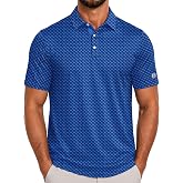ZITY Men's Golf Polo Shirt Short Sleeve Performance Moisture Wicking Collared Print Shirt for Golf and Casual Wear