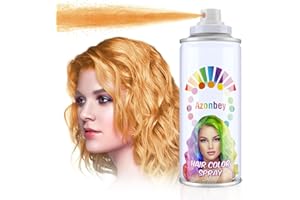 Temporary Hair Color Spray,Temporary Hair Color Wax,Azonbey Kids Hair Wax Dye Pomades Disposable Natural Hair Strong Style Gel Cream Hair Dye-On 1-Day Washable Hair Spray (Orange)