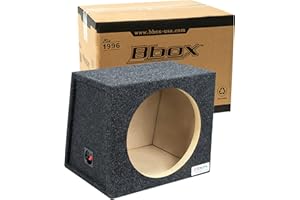 Atrend Bbox Single Sealed 12 Inch Subwoofer Enclosure - Car Subwoofer Boxes & Enclosures - Premium Subwoofer Box Improves Audio Quality, Sound & Bass - Red & Black Spring Terminals - Charcoal