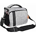 FOSOTO Compact SLR/DSLR Stylish Camera Bag Case Compatible for Nikon P900 B500 D3500 D5600 D7500, Canon EOS T6 T7i T5 4000D 80D, Sony A73 Mirrorless Camera Shoulder Case Waterproof Rain Cover (Gray)