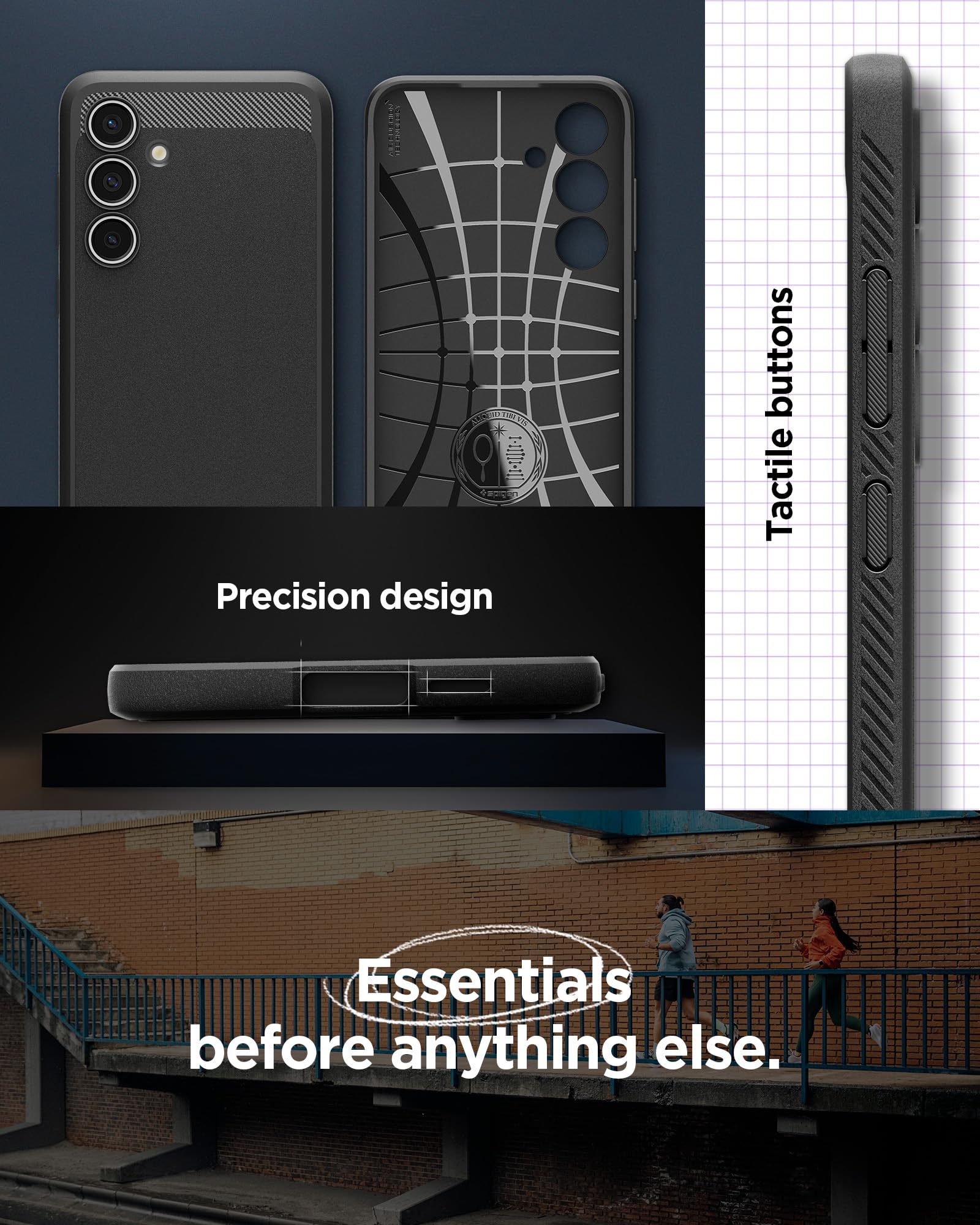 Spigen Rugged Armor Designed for Galaxy S24 FE Case (2024) - Matte Black