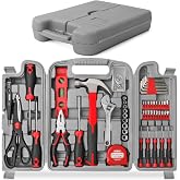 Hi-Spec Household Tool Kit - DIY Hand Tool Set with Toolbox for Home, Red | Essential DIY Hand Tools, Garage, Office maintenance, Basic Repairs, First Apartment, New Home, Everyday Home Improvement