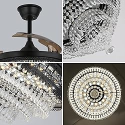 diisunbihuo 42" Black Fandelier with Light Modern