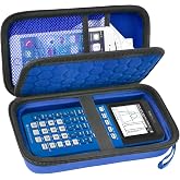 PAIYULE Hard Calculator Case for TI-84 Plus CE/Evo/TI-30XS/TI-Nspire CX II | Protect and organize calculator, charger, pens and notes in one hard EVA case with divider, mesh pocket,carry strap(Blue)