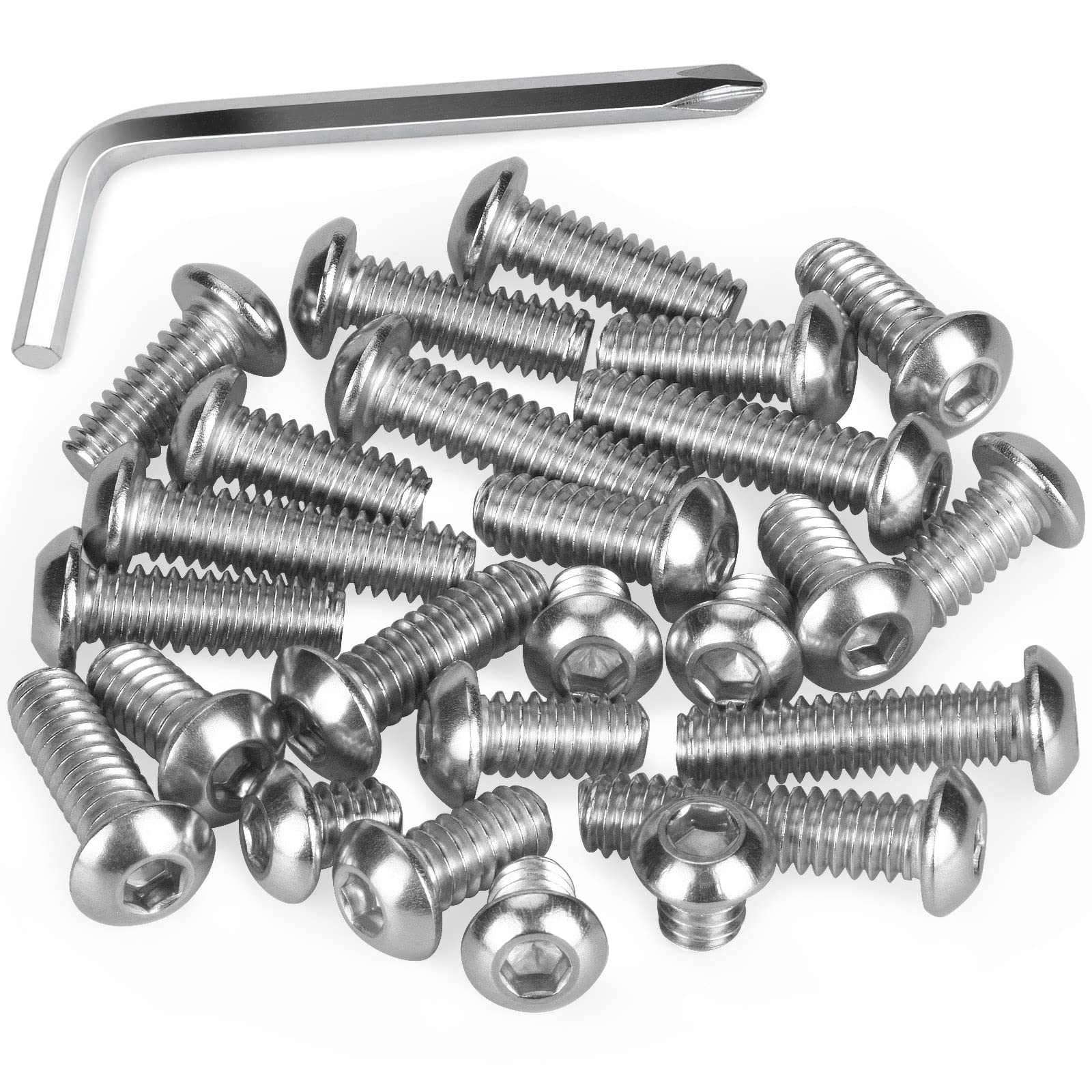 Noosverl 1/4" Converter Screw Camera Accessories 25pcs with Wrench, Threaded Hex Head Screw for Drill Cage Deck
