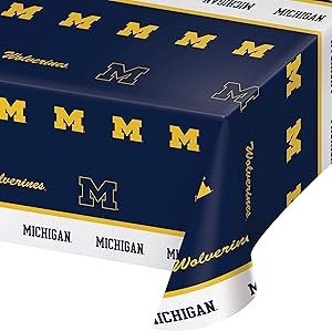University of Michigan Plastic Tablecloths, 3 ct
