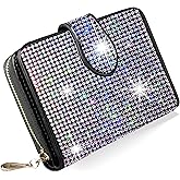 LIFUTOPIA Bling Rhinestone Small Womens Wallet Girls Clutch Artificial Diamond Purse Credit Card ID Coin Holder W/Zipper Colorful