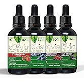 Stevia Liquid Drops Very Berry Bundle - 4 Flavours (Strawberry, Blackberry, Blueberry, Mixed Berry) - Zero Calorie, Natural S