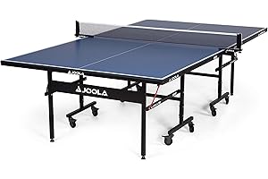 JOOLA Inside Professional MDF Indoor Ping Pong Table with Quick Clamp Table Tennis Net and Post Set - 10 Minute Easy Assembly - Tournament Quality - Foldable with Single Player Playback Mode