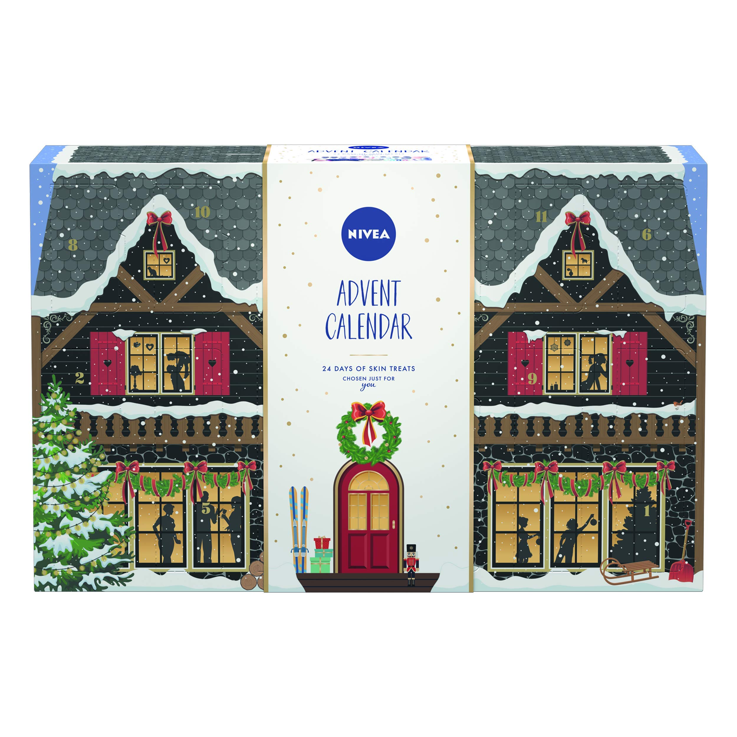 NIVEA Ski Lodge Advent Calendar 2020 for Her, Christmas Advent Calendar with a Variety of NIVEA Products, Beauty Advent Calendar, Christmas Gifts for Women, 72669-04694-00