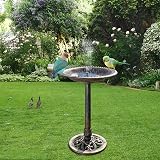 Bonnlo Bird Bath with Solar Fountain Antique Copper Finish 71cm Tall view 3