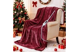 MLIVROM Heated Blanket Electric Throw, 50" x 60" Heating Blanket with 5 Levels & 10 Hours Auto Off, Extremely Soft Flannel Warm Blanket Gifts Over-Heat Protection, ETL Certified Machine Washable