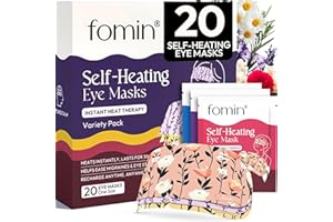 Fomin Self Heating Eye Mask- 20 Pack - Variety Pack Heated Eye Mask Warm Compress for Eyes, Disposable Self Heating Steam Mas