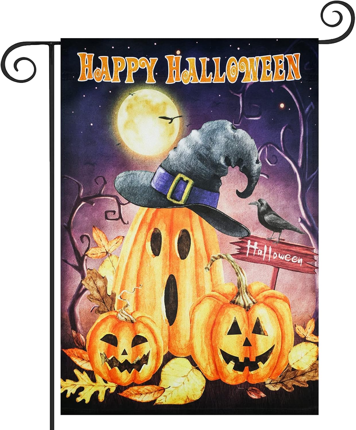 Flags - Happy Halloween Garden Flag, ESTTOP 12.5x18 Inch Vertical Double Sided Shouting Pumpkin Yard Flag, Halloween Decorations for Outdoor, Rustic Farmhouse Decor for Seasonal Holiday