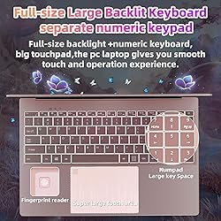 Rumtuk 16" Rose Gold Laptop, Celeron N5105