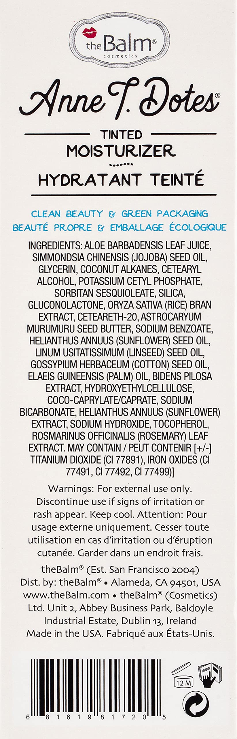 theBalm Anne T. Dotes Tinted Moisturizer, 26 (For Medium Skin), 1 Fl Oz