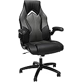 OFM ESS Collection High-Back Racing Style Bonded Leather Gaming Chair, in Gray (ESS-3086-GRY)