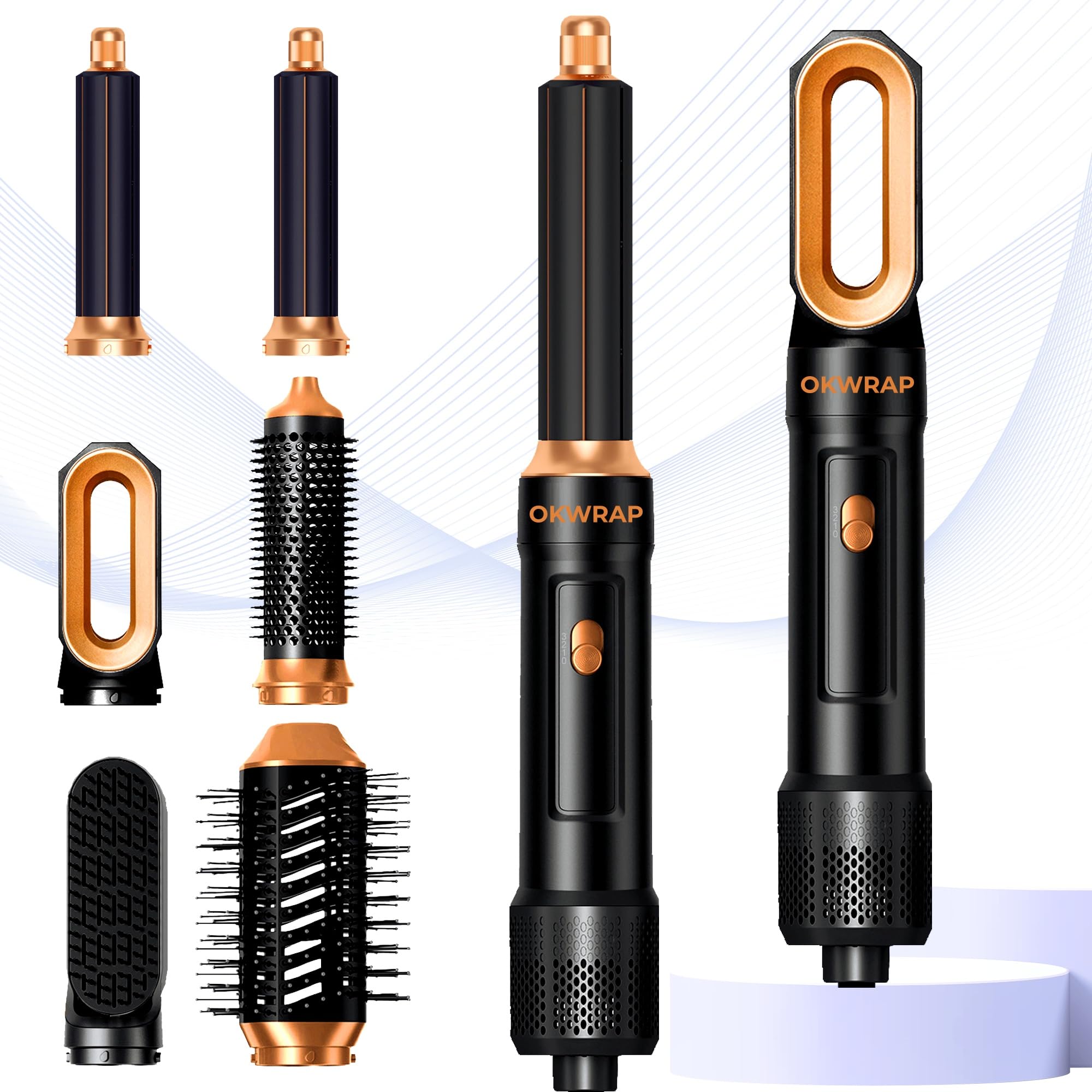 Photo 1 of 6 in ONE Blow Dryer Brush,Air Curling Iron Round Brush Blow Dryer 800W,Ionic Hair Dryer Brush for Women, Hot Air Brush Hair Styling Tools 100-120V