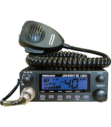 Radio CB Le Président Johnson II - 40 Canaux AM/FM - 12/24V Avec Microphone