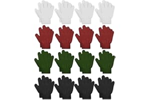 ONESING 16 Pairs Kid Gloves Knitted Children Gloves Bulk for Boys Girls - Stylish and Snug Winter Accessories