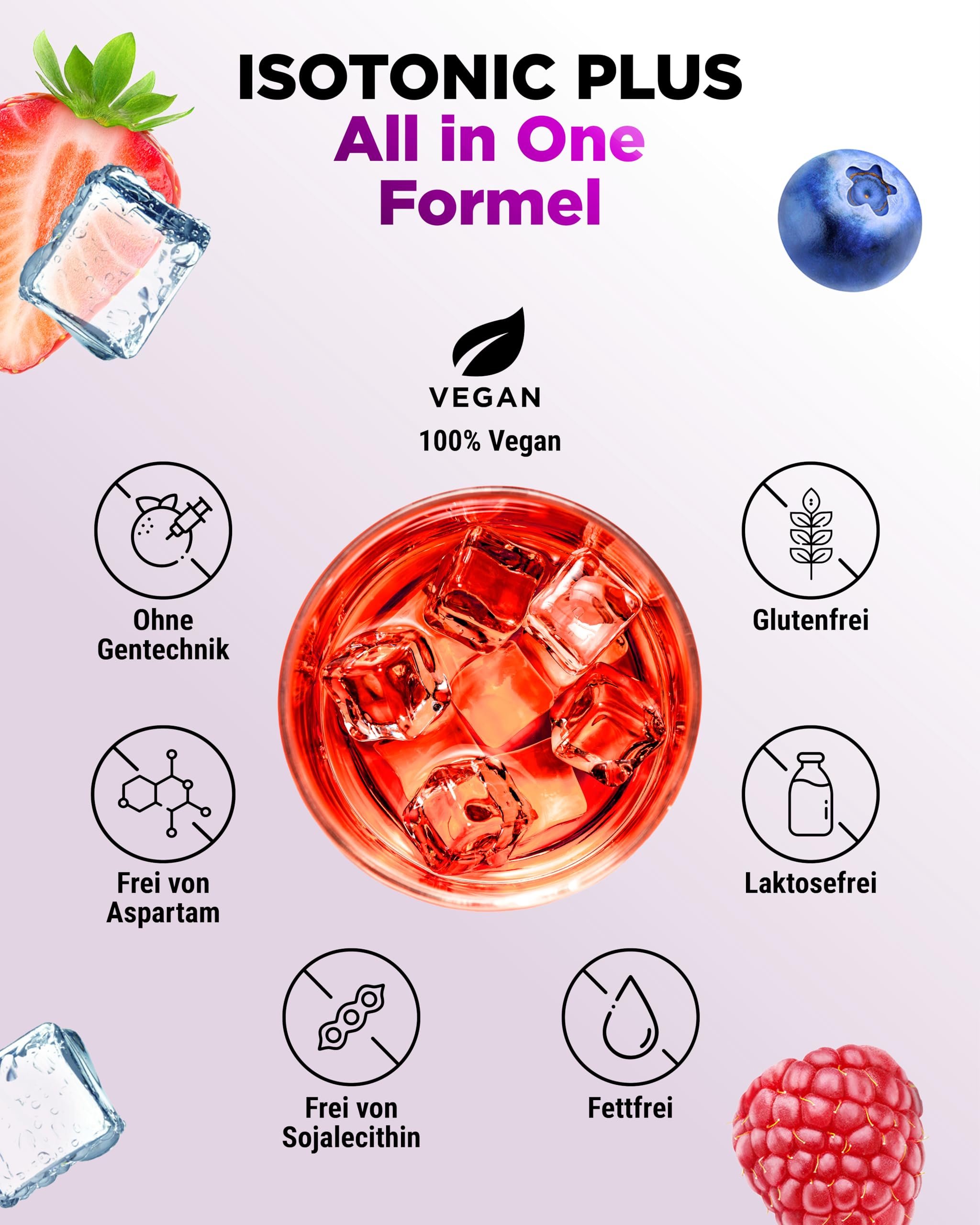 vit4ever Isotonic Plus Drink - 1050 g Isotonisches Getränkepulver – mit Kohlenhydraten, Elektrolyten, Vitaminen und Maca - Hydration & Recovery Formel - vegan (Beeren Fruchtmix) 3