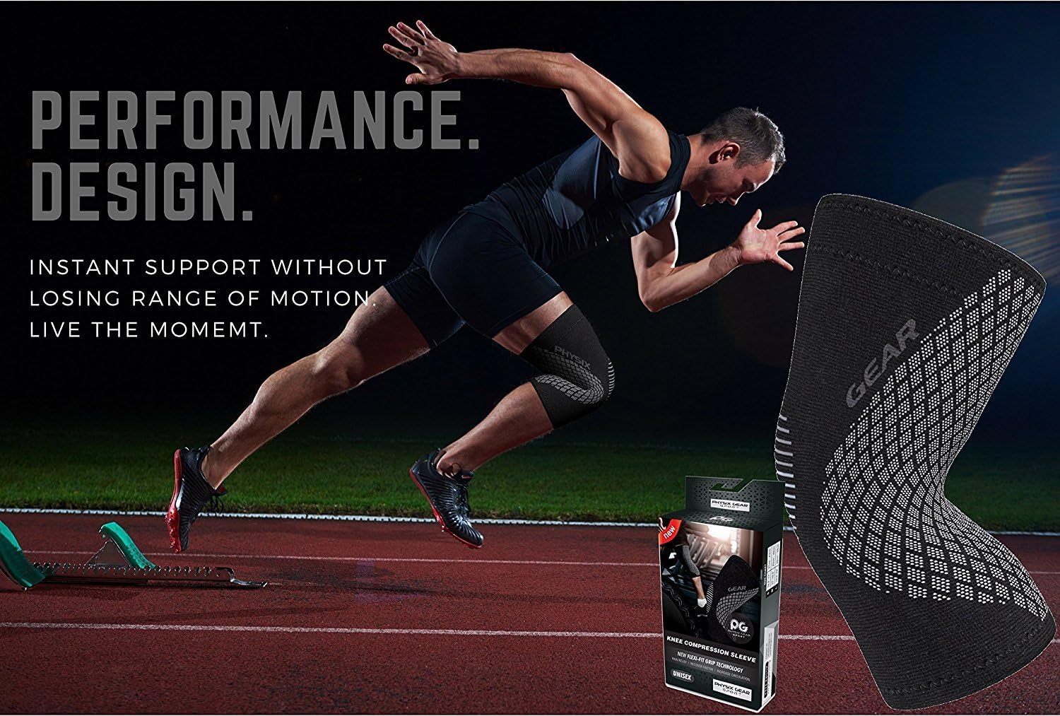 Physix Gear Knee Support Brace - Premium Recovery & Compression Sleeve For Meniscus Tear, ACL, MCL Running & Arthritis - Best Neoprene Stabilizer Wrap for Crossfit, Squats & Workouts - For Men & Women: Sports & Outdoors