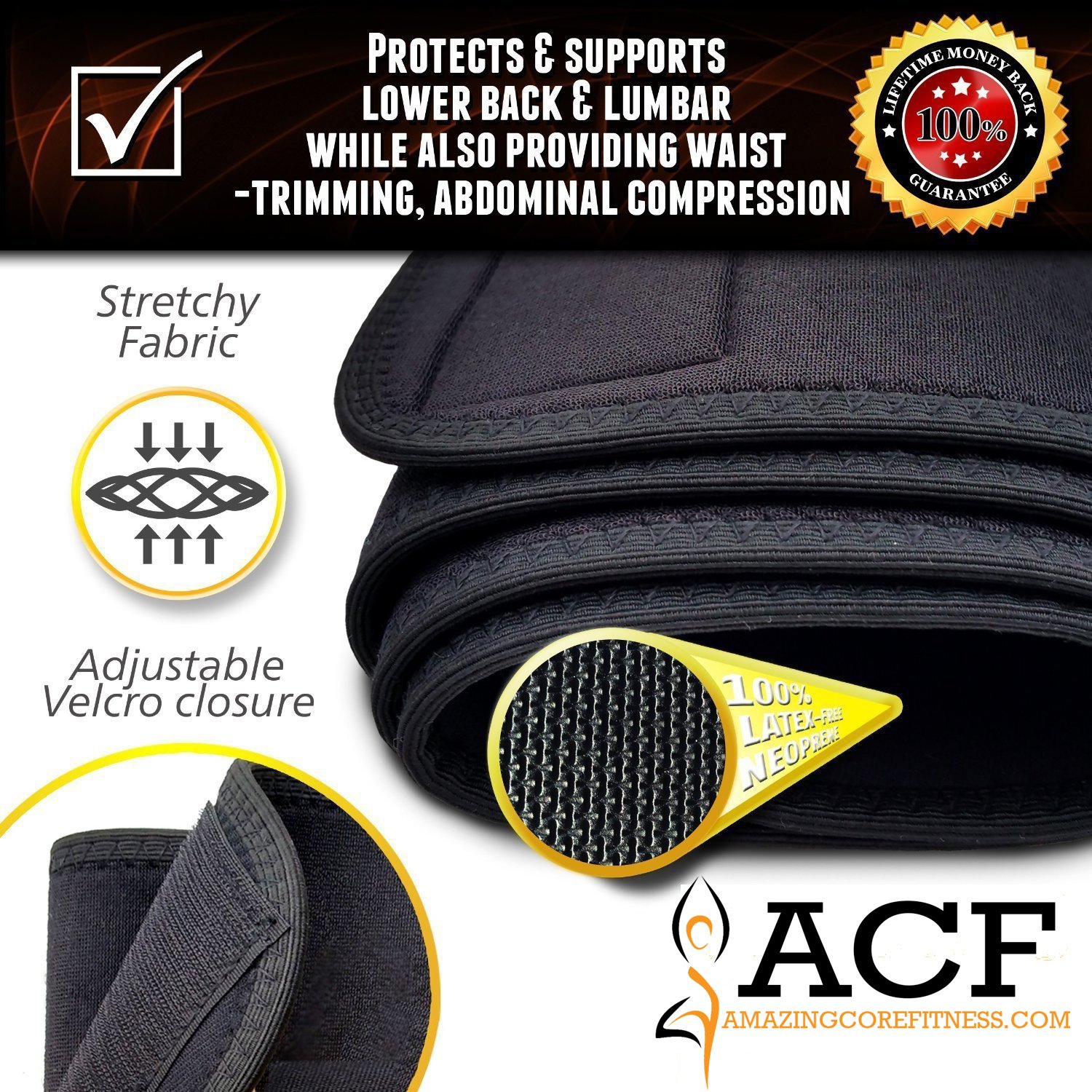 Waist Trimmer Belt Sweat Band Wrap Tummy Stomach Weight Loss Fat Burner