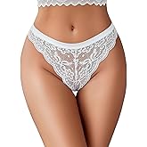 Avidlove Lace Thongs for Women Sexy Panties Bow Thong T Back Low Waist Breathable Underwear