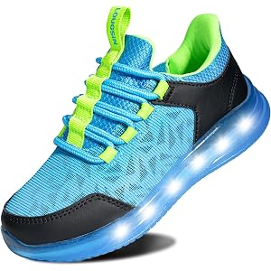 LOUGSIN Boys Girls Light Up Shoes Lightweight Mesh Breathable Adorable GlowDash LED Flashing Running Sneakers for Toddler and