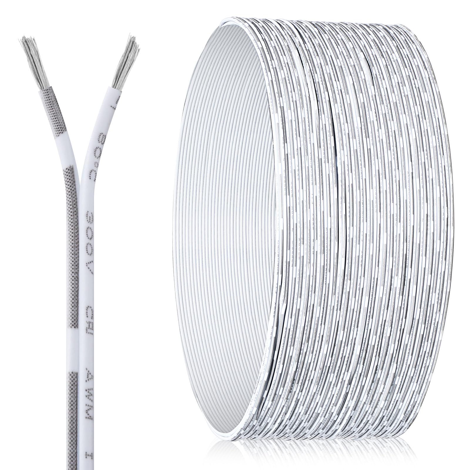 Photo 1 of Konohan 91 ft Universal Garage Door Wire 2 Conductor Bell Wire for Control Station Sensor 24 AWG 2 Pin Extension Cable Cord Line for Garage Door Sensors