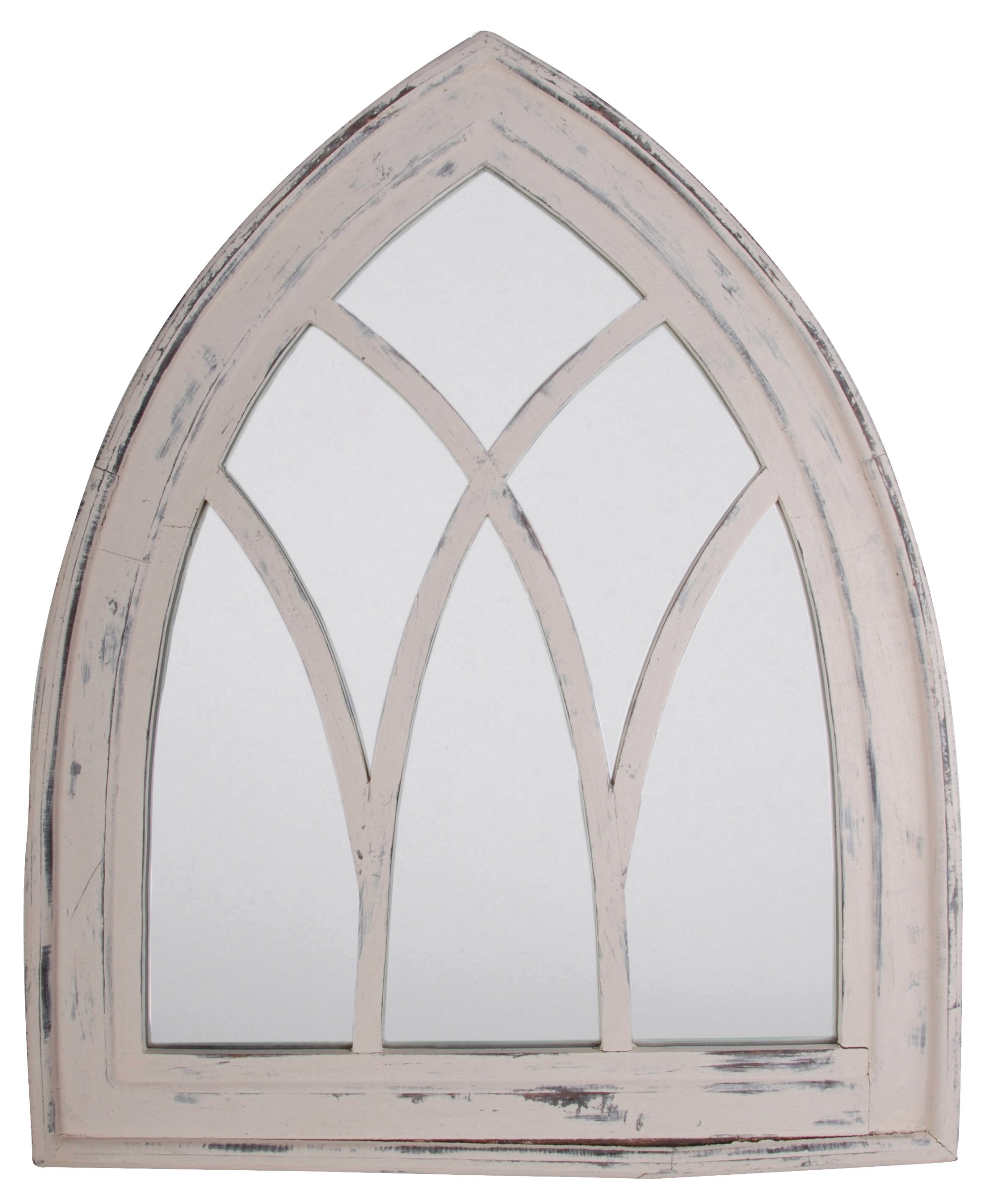 Esschert Design WD10 66 x 5 x 80cm Wood and Glass Mirror Gothic Wash - White