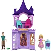 Mattel Disney Princess Toys Rapunzel Tower Playset with 2 Small Dolls Animal Figures Furniture &amp; Accessories Tangled Story Time Stacker