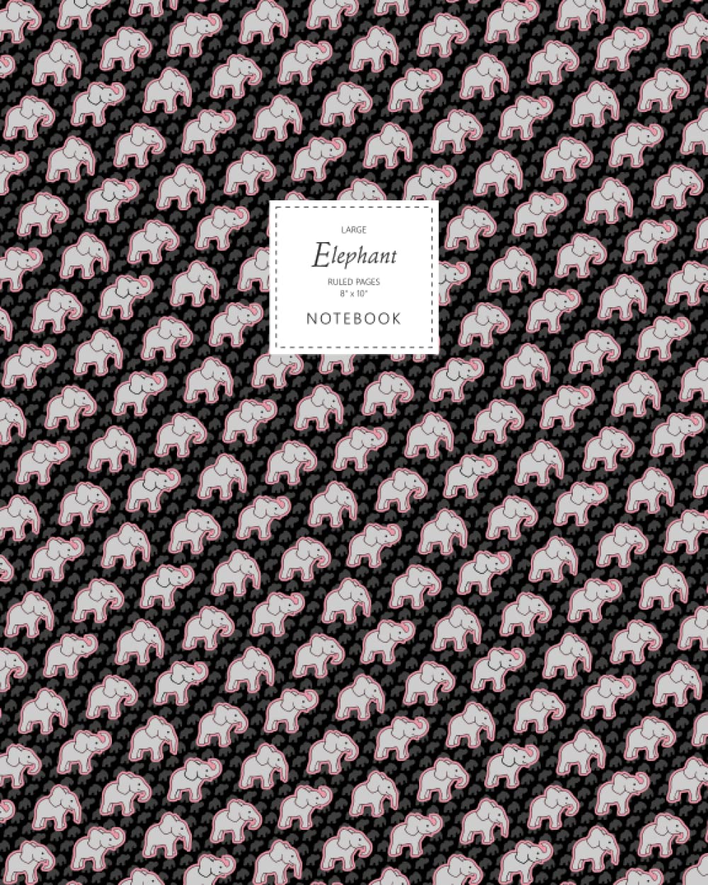 Elephant Notebook - Ruled Pages - 8x10 - Large (Night Pink)