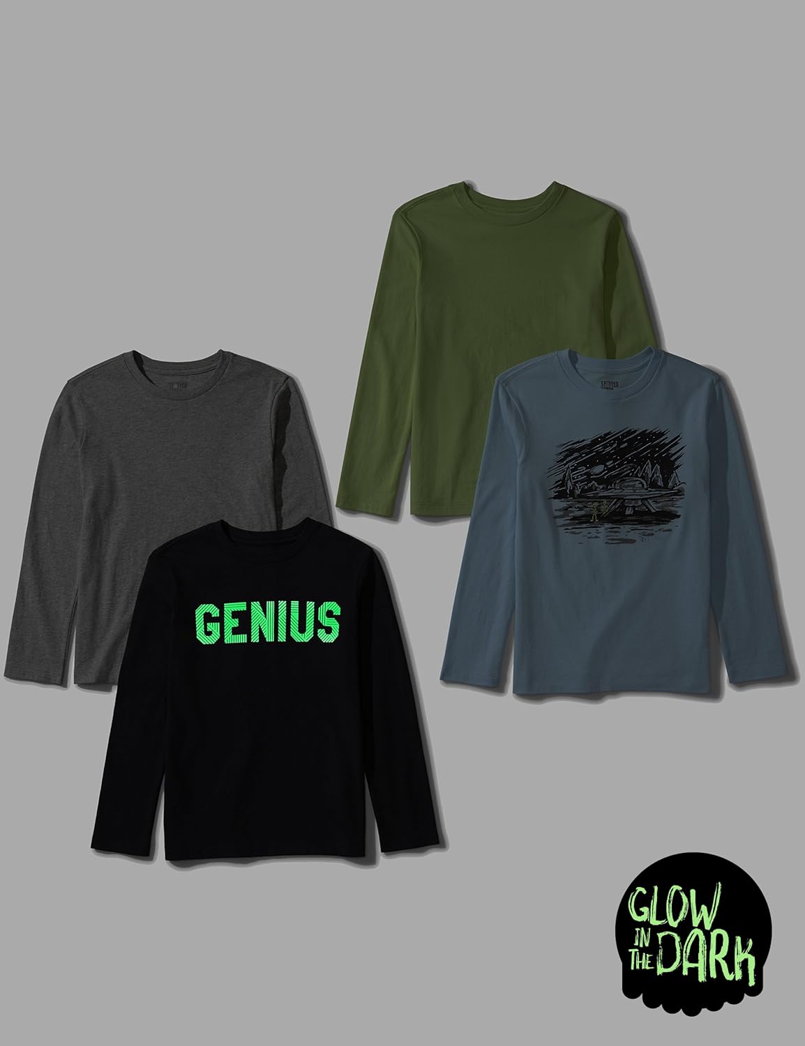  Brand - Spotted Zebra Boys Long-Sleeve T-Shirts: Clothing