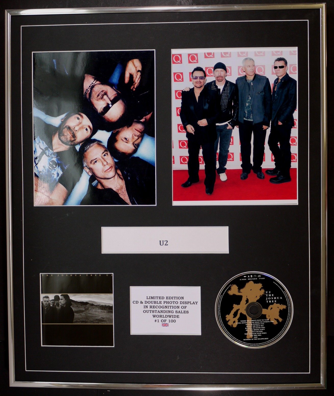 U2/CD & DOUBLE PHOTO DISPLAY/LTD. EDITION/COA/THE JOSHUA TREE