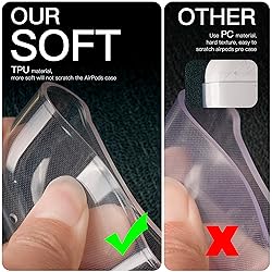 Clear Case Compatible with AirPods Pro 2, Soft TPU
