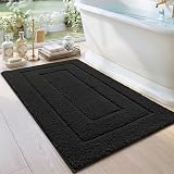 DEXI Bath Mat 60x110 cm Extra Soft Microfiber Non-Slip Black