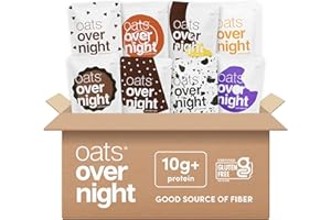 Oats Overnight Dessert Variety Pack - High Protein, High Fiber Breakfast Protein Shake - Gluten Free Oatmeal, Non GMO High Protein Oatmeal - Salted Toffee, Chocolate Satin Pie & More Flavors (8 Pack)