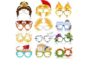 Harrycle 36 Pcs Greek Mythology Decor Ancient Greece Theme Eyeglasses Paper Glasses Frame Greece Photo Booth Props Greek Party Favors Toga Decorations for Greece God Birthday Party Supplies