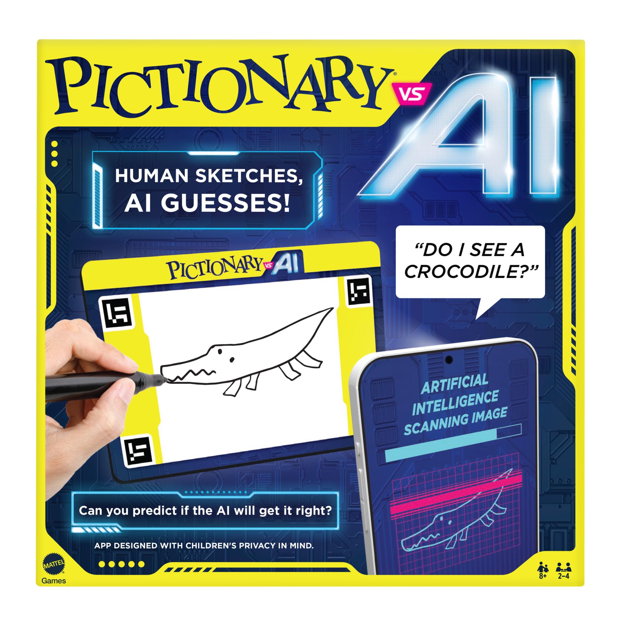 Pictionary Vs. AI Family Game for Kids and Adults and Game Night Using Artificial Intelligence for 2 4 Players, HYB09