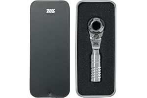 711L Mini Ratchet Wrench TG - One of the World's Smallest 1/4" EDC Ratchet Wrench For Tight Spaces - Stainless Steel - For Double-ended Bits