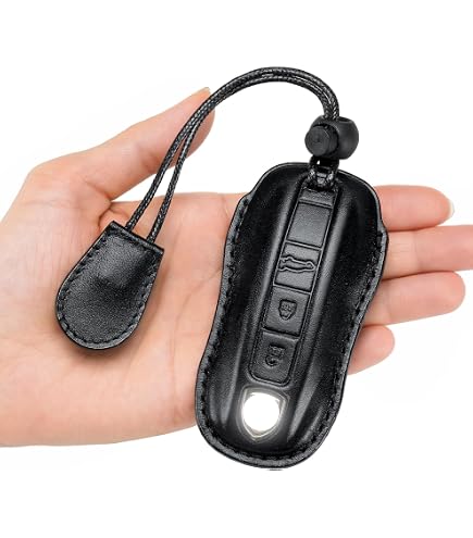 CGZOWYU Suede Leather Smart Key Case Cover For Porsche - Fits Panamera, Macan, Cayenne, 911 Push Button Start Keys - View #4