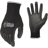 GORILLA GRIP Work Gloves, XLarge, 15 Pair, Black and Gray