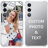 Custom Picture Phone Case for Samsung Galaxy S25 S24 S23 S22 S21 S20 +Plus FE Ultra A56 A55 A54 A53 A52 A36 A35 A34 A33 A32 A26 A25 A24 A16 A15 A14 A06, Personalized Soft Clear TPU Case (1 photo&text)