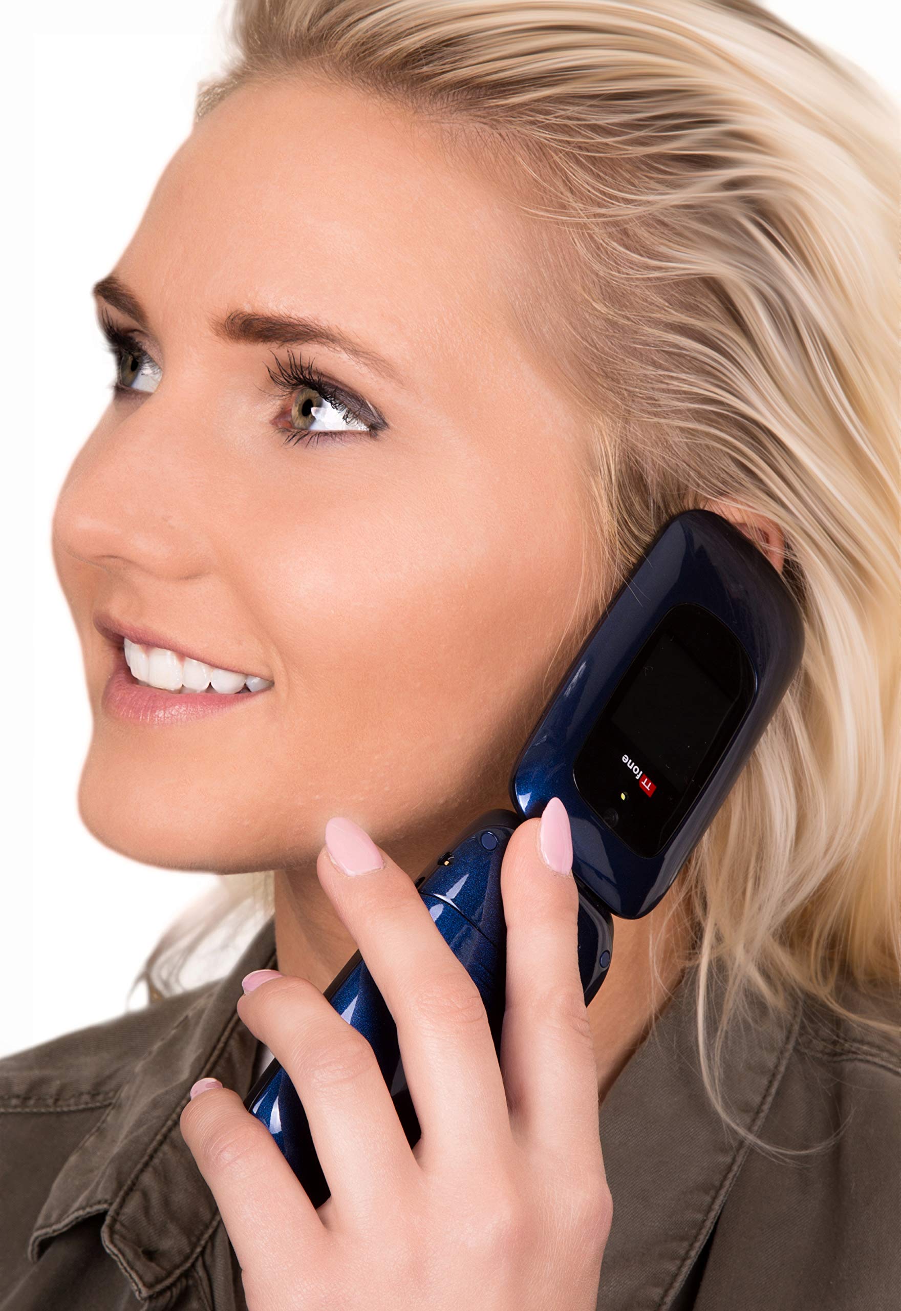 TTfone Lunar TT750 Big Button Simple Easy Clamshell Unlocked Flip Mobile Phone - Blue โ image 1